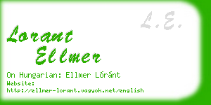 lorant ellmer business card